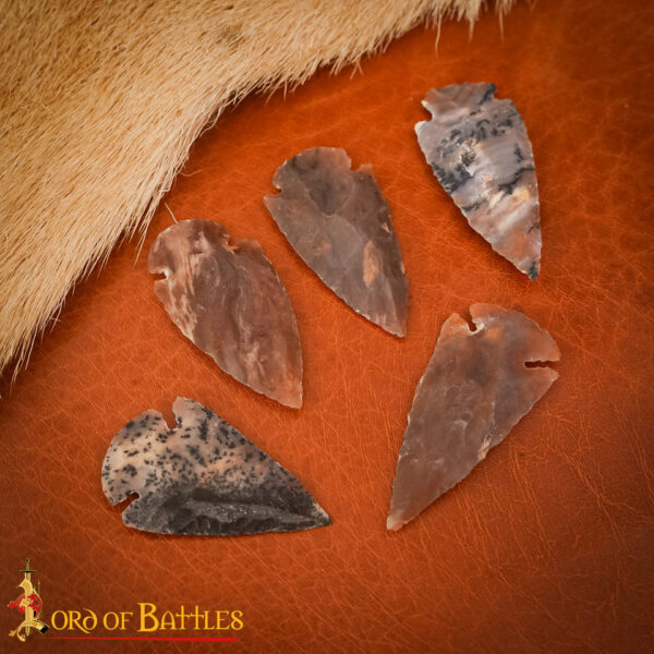 Prehistoric Flint Arrowheads – Neolithic Stone Age Spear Arrow Tips 1207D 5pcs