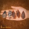 Prehistoric Flint Arrowheads – Neolithic Stone Age Spear Arrow Tips 1207D 5pcs 7