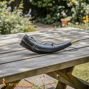 Blowing Horn / pibole / Hunting Call Genuine Ox Horn with Brass Mouthpiece