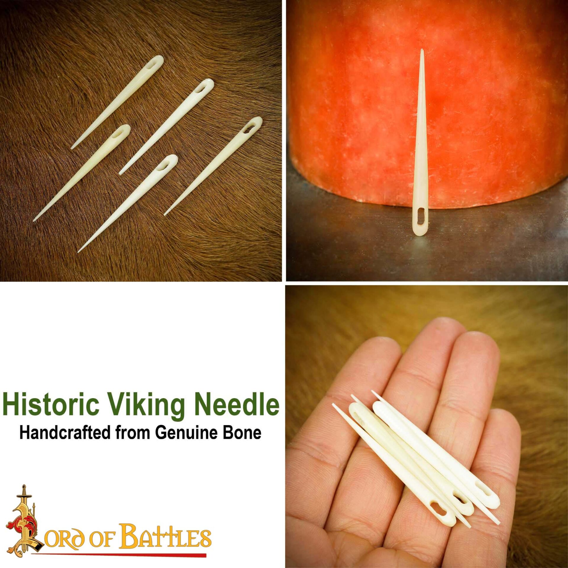 Viking Bone Sewing Needles-60676-5Pcs 6