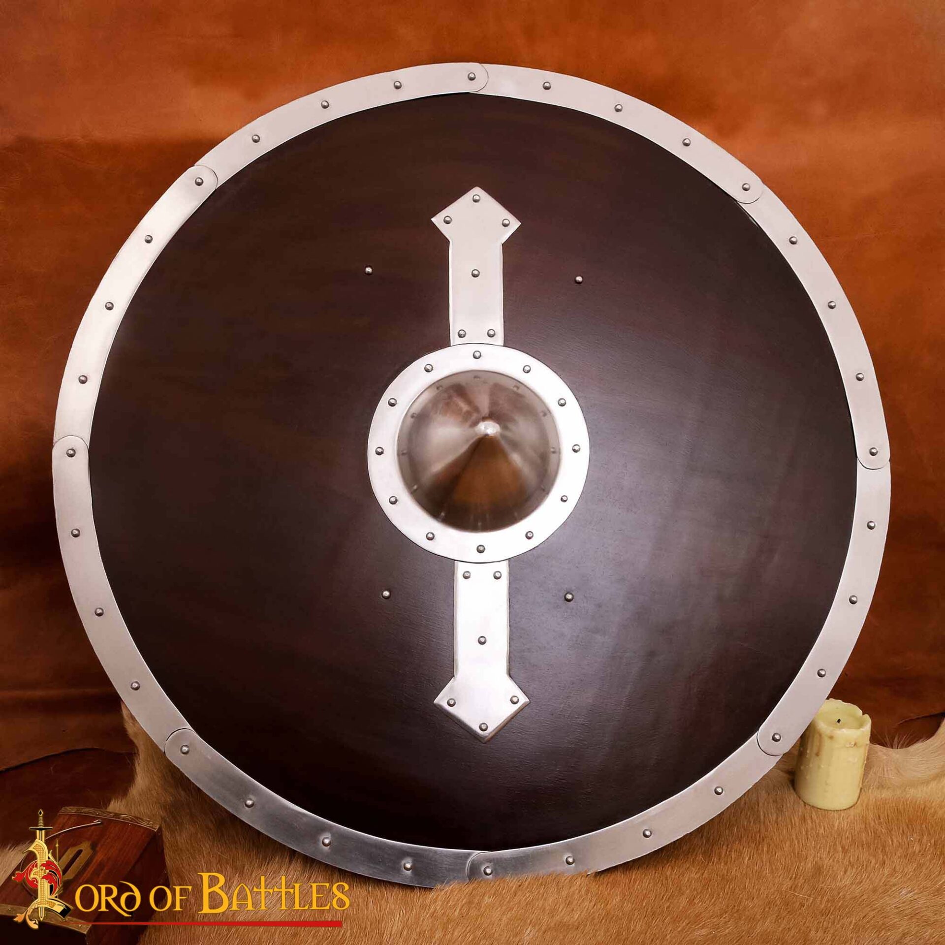 Viking Round Shield Handmade Wooden Shield-60374 4