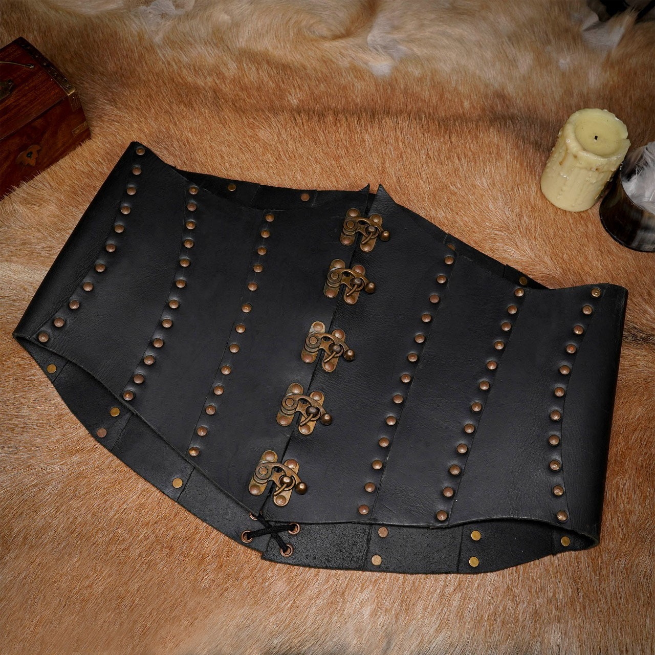 PROCOS Medieval Wide Belt Pirate PU Leather Corset