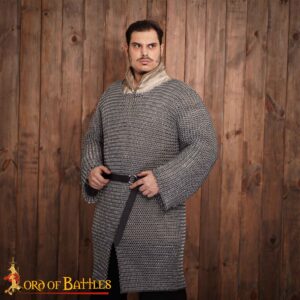 Chainmail Hauberk Shirt, Butted, ID 10 mm, Round Rubber and Aluminium Rings