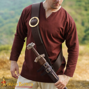 Leather Sword Hanging Belt Twin-Buckle Baldric