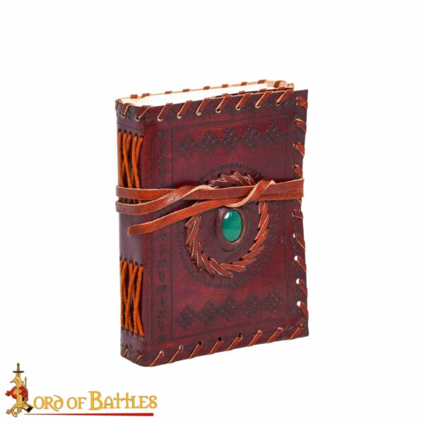 Medieval Journal with Embedded Stone Handcrafted Genuine Leather Diary Notes - Image 4