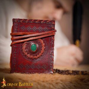 Medieval Journal with Embedded Stone Handcrafted Genuine Leather Diary Notes