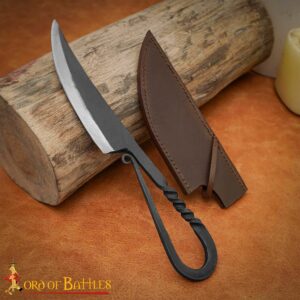 Viking Hand Forged Iron Knife with Genuine Leather Sheath