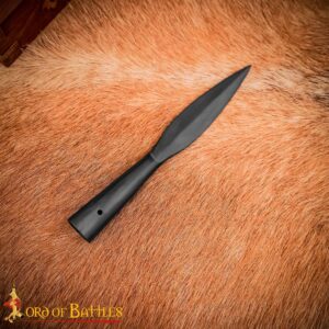 Medieval Black Spear Head Hand Forged from Carbon Steel 8.5 inches