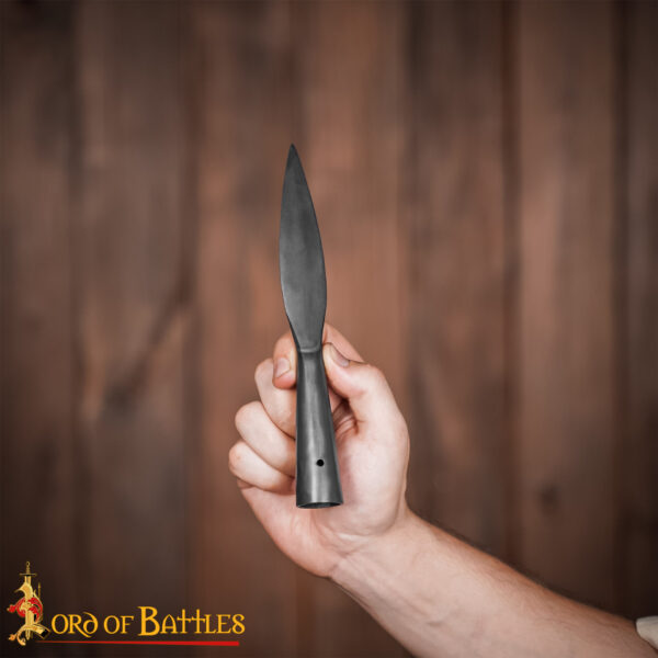 Medieval Black Spear Head Hand Forged from Carbon Steel 8.5 inches - Image 6