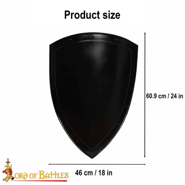 Medieval Templar Heater Shield Hand Forged Customizable - Image 3