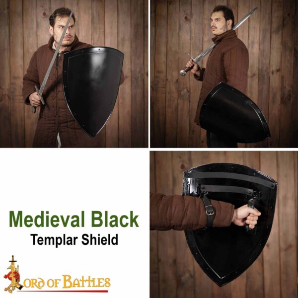 Medieval Templar Heater Shield Hand Forged Customizable - Image 7