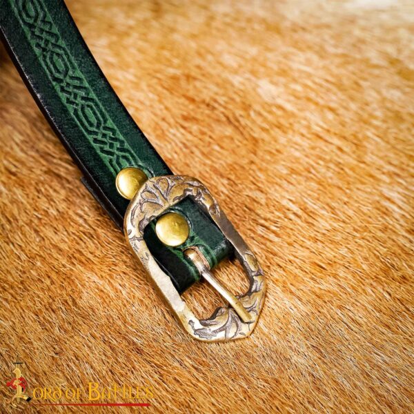 Medieval Leather Belt with Ornate Embossed Design - Image 9