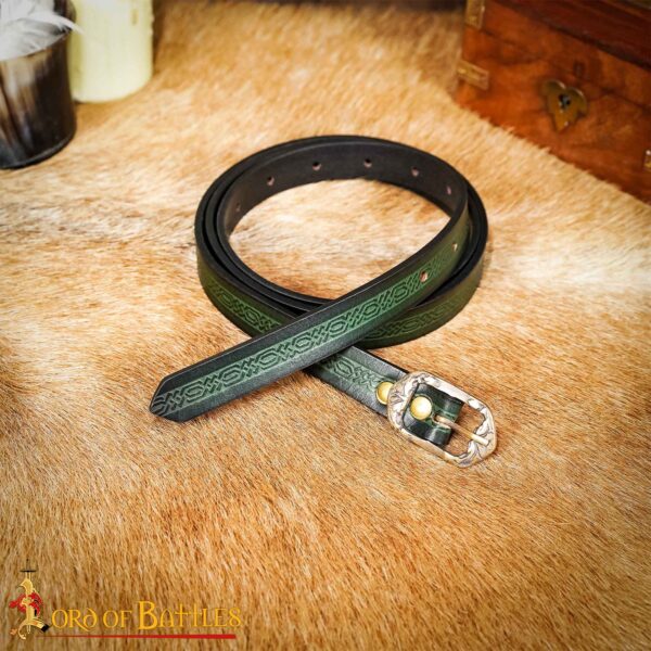Medieval Leather Belt with Ornate Embossed Design - Image 11