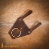 14th Century Medieval Leather Axe Frog with Brass Ring 25959CBR