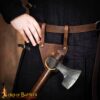 14th Century Medieval Leather Axe Frog with Brass Ring 25959CBR 4