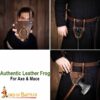 14th Century Medieval Leather Axe Frog with Brass Ring 25959CBR 6