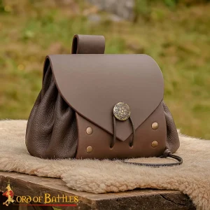 Medieval Pouch with Antique Brass Button