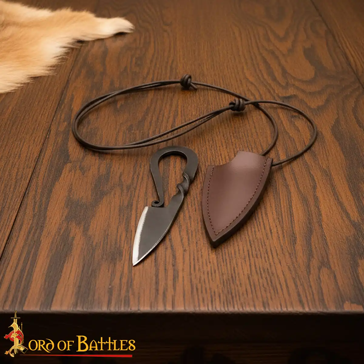 Viking Neck Knife with Leather Sheath Viking Neck Knife with Leather Sheath - Image 2