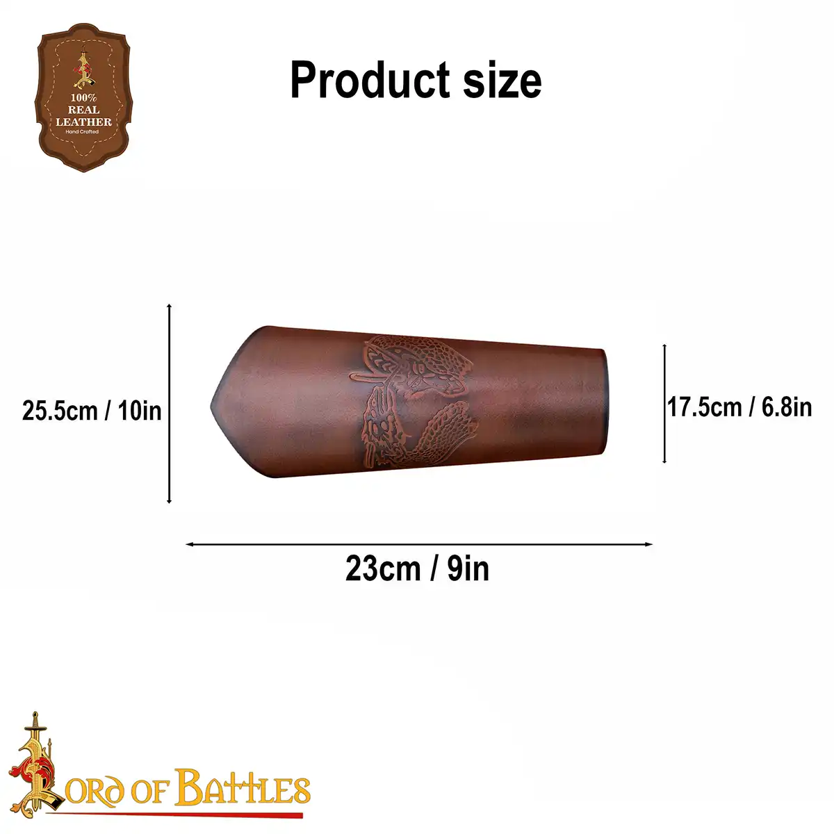 Genuine Leather Bracers with Embossed Fantasy Dragon Design Genuine Leather Bracers with Embossed Fantasy Dragon Design - Image 3