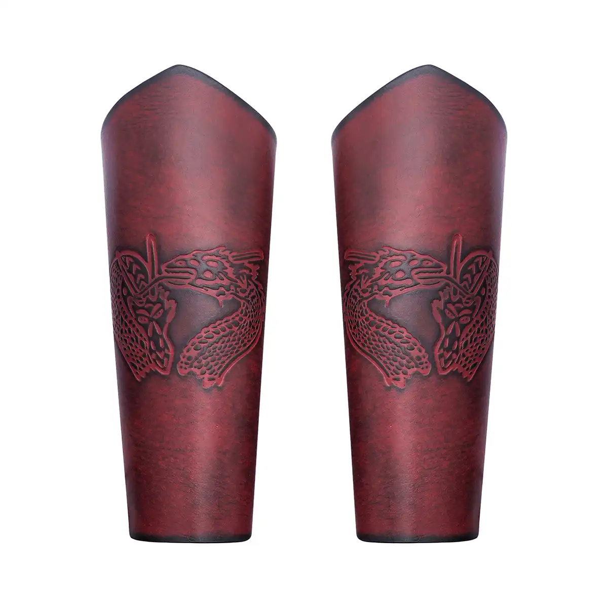 Genuine Leather Bracers with Embossed Fantasy Dragon Design Genuine Leather Bracers with Embossed Fantasy Dragon Design