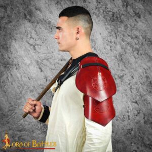 Leather Pauldron with Embossed Celtic Spiral Design