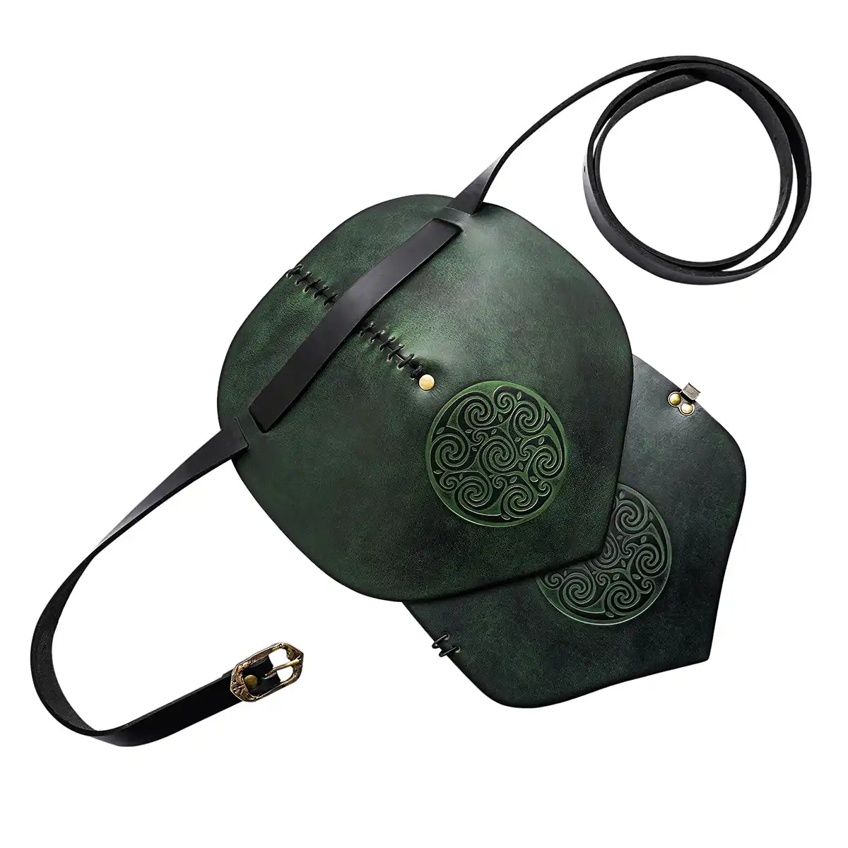 Leather Pauldron with Embossed Celtic Spiral Design Leather Pauldron with Embossed Celtic Spiral Design - Image 4