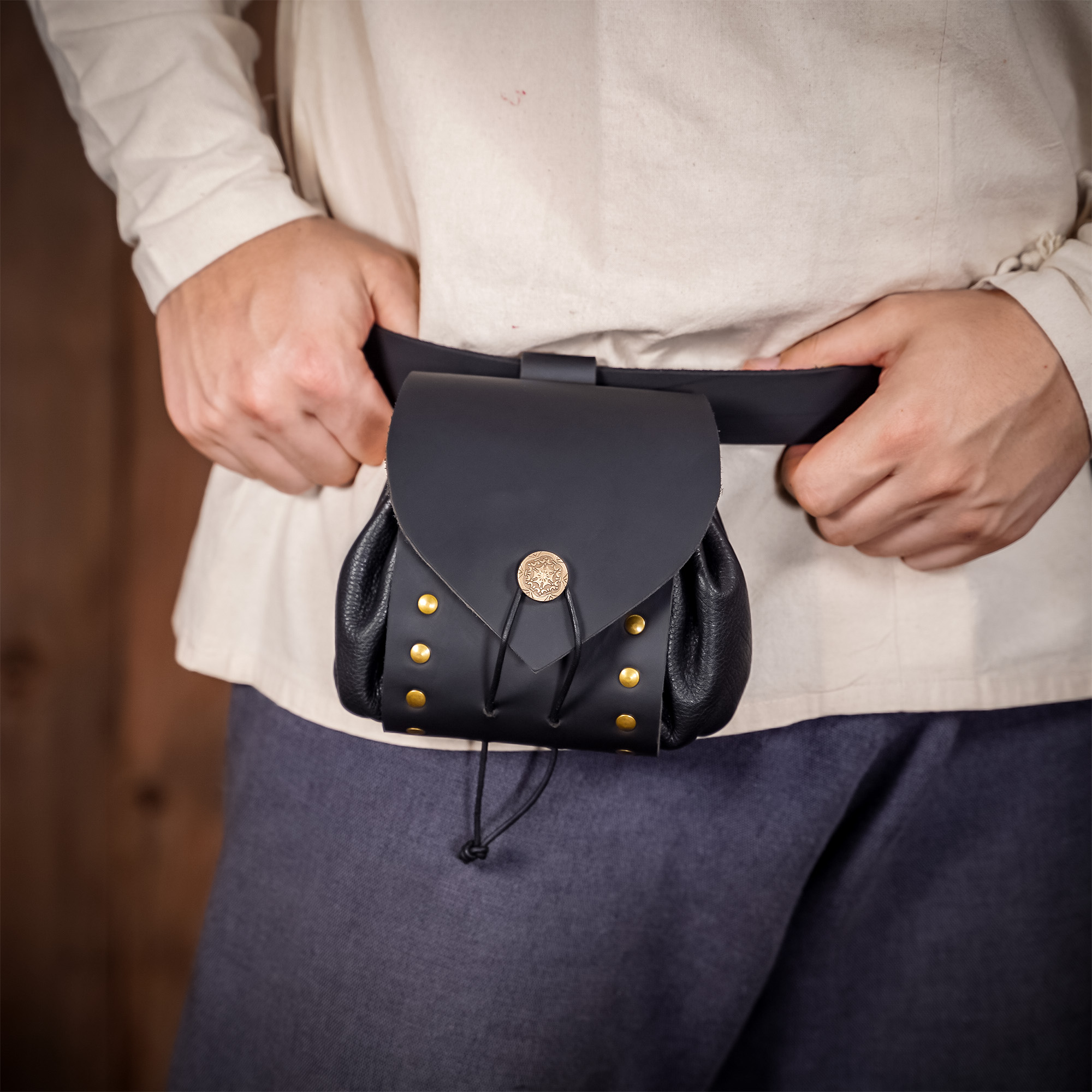 Medieval Messenger Bag Leather Belt Pouch LARP Renaissance