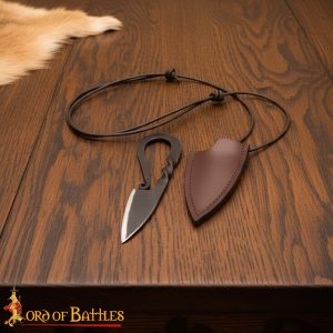 Hand-Forged Iron Viking Knife with Genuine Leather Sheath – Rustic Medieval Feast & Reenactment Blade
