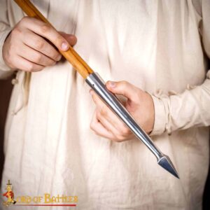 Medieval Triangle Spear Head Forged from Carbon Steel