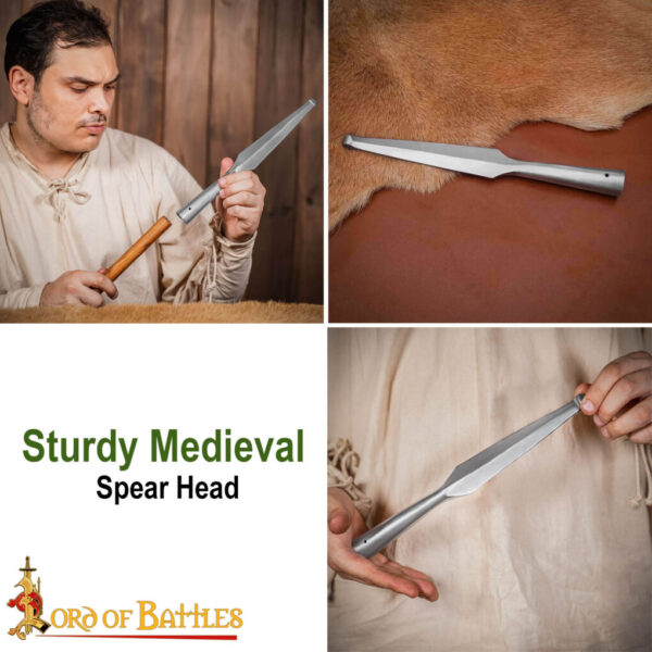 Medieval Blunt Spear Head Forged from Carbon Steel - Image 8