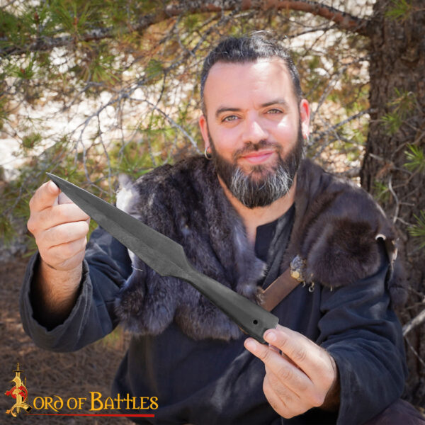 Medieval Black Spear Head Hand Forged from Carbon Steel 11.5 inches - Image 2
