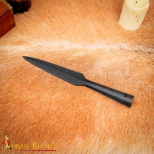 Medieval Black Spear Head Hand Forged from Carbon Steel 11.5 inches