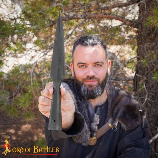 Medieval Black Spear Head Hand Forged from Carbon Steel 11.5 inches - Image 5