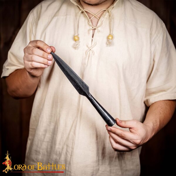 Medieval Black Spear Head Hand Forged from Carbon Steel 11.5 inches - Image 6