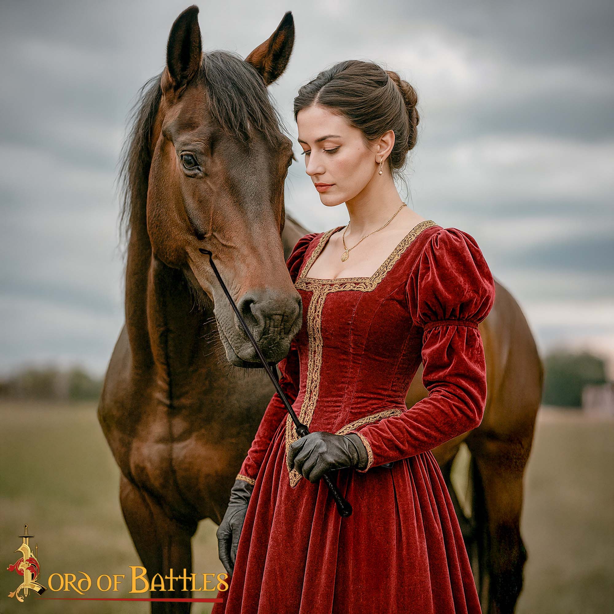 Medieval Whip Black Leather Riding Crop with Wrist Strap-13203BK 1