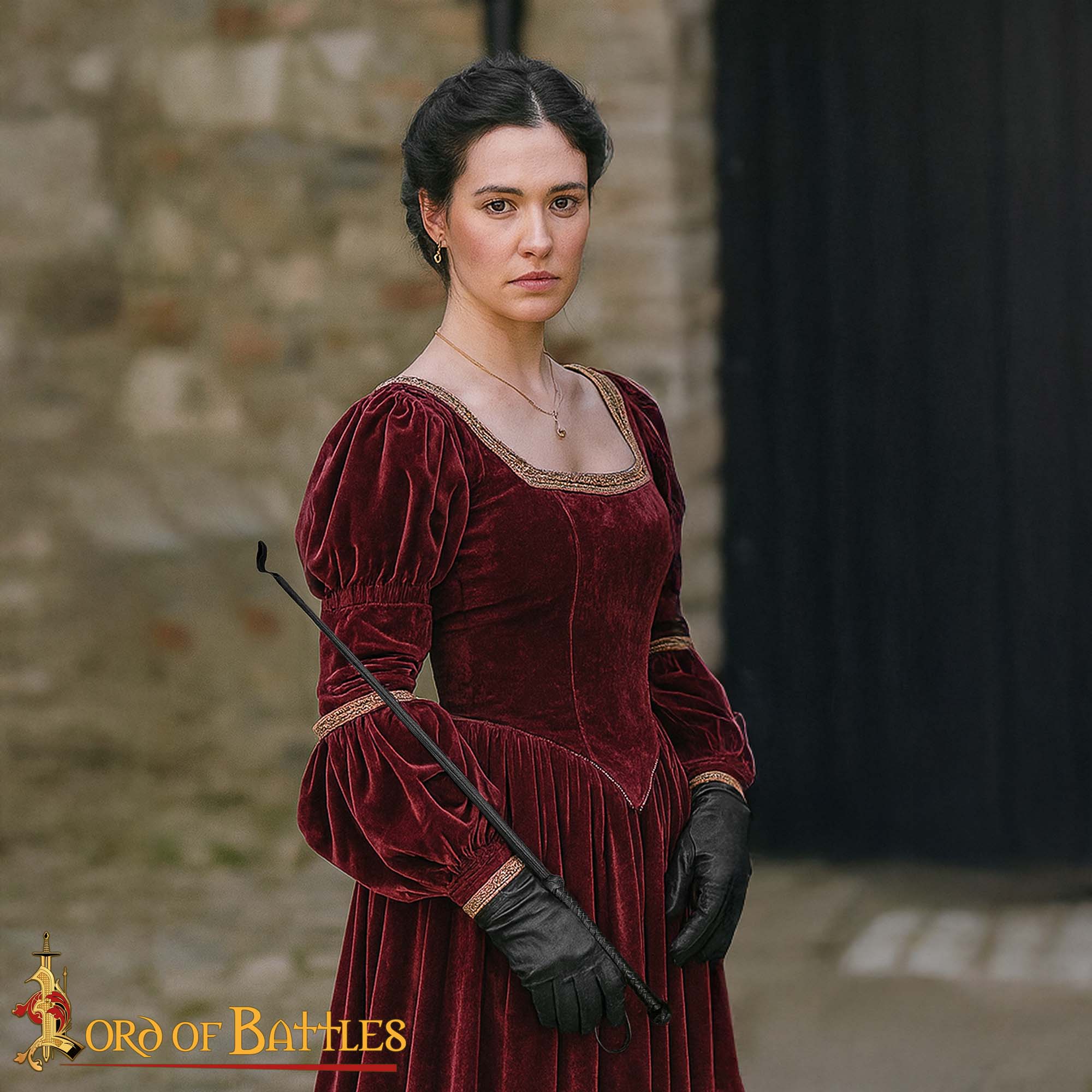 Medieval Whip Black Leather Riding Crop with Wrist Strap-13203BK 7