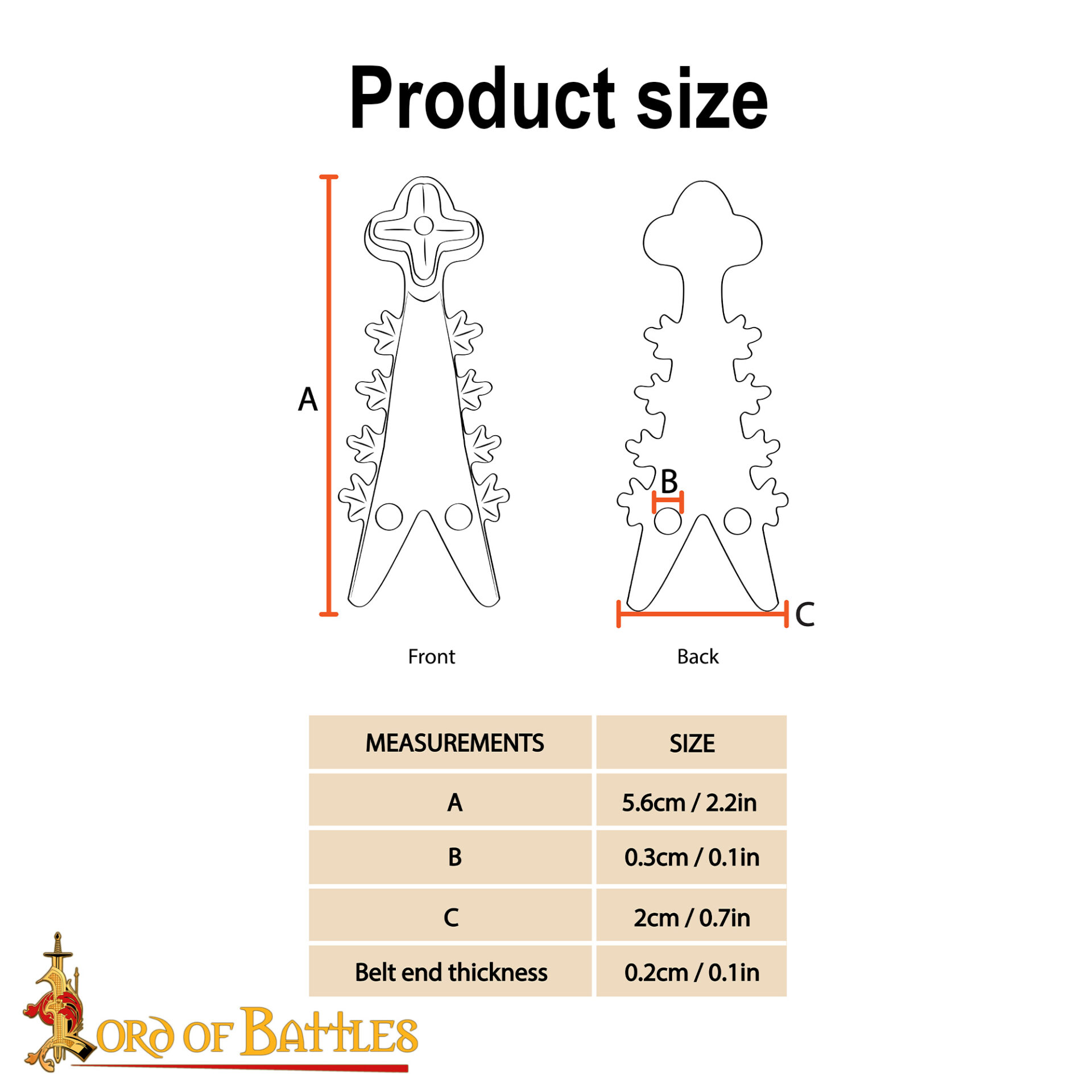 14th Century Medieval Solid Brass Strap-End-8943 2