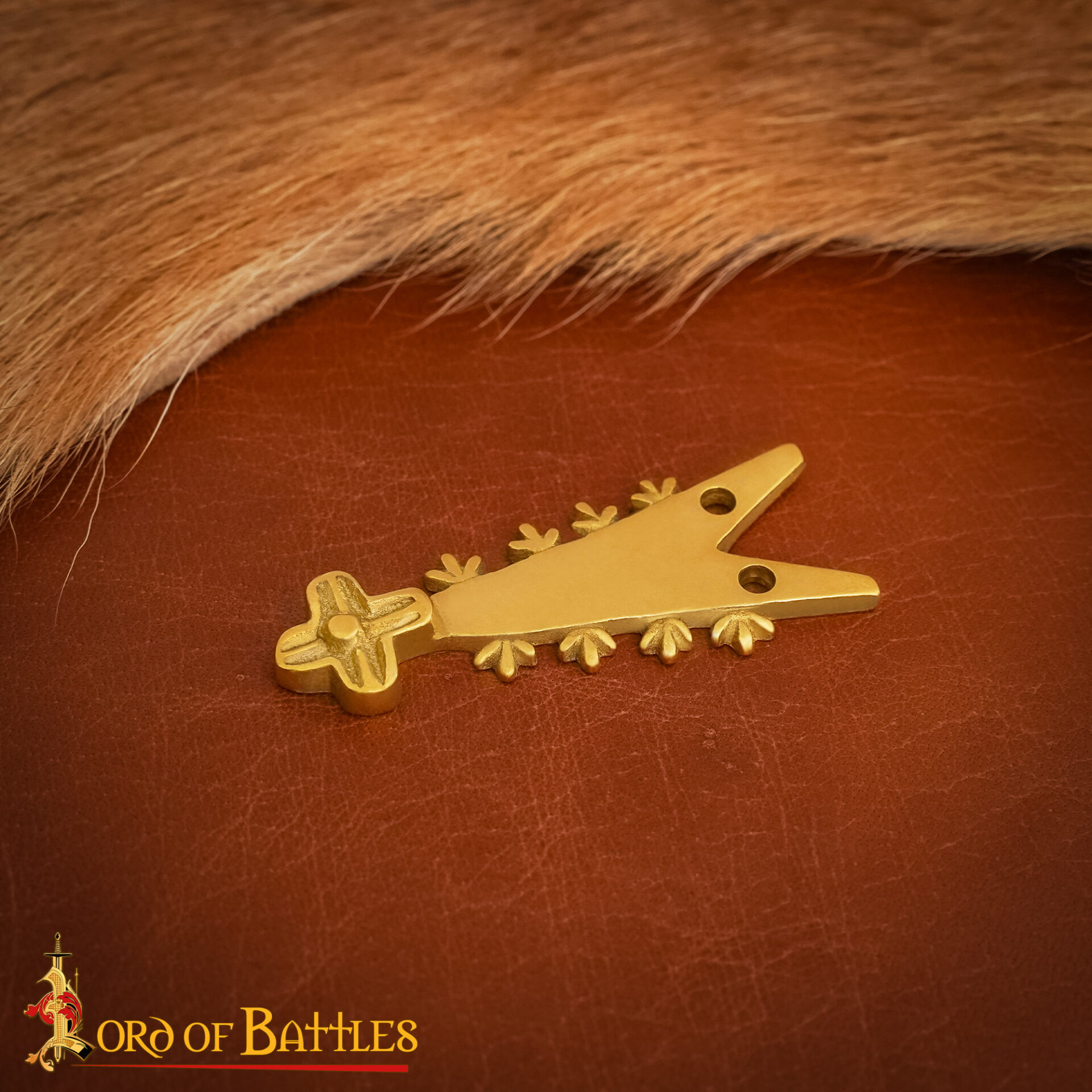 14th Century Medieval Solid Brass Strap-End-8943