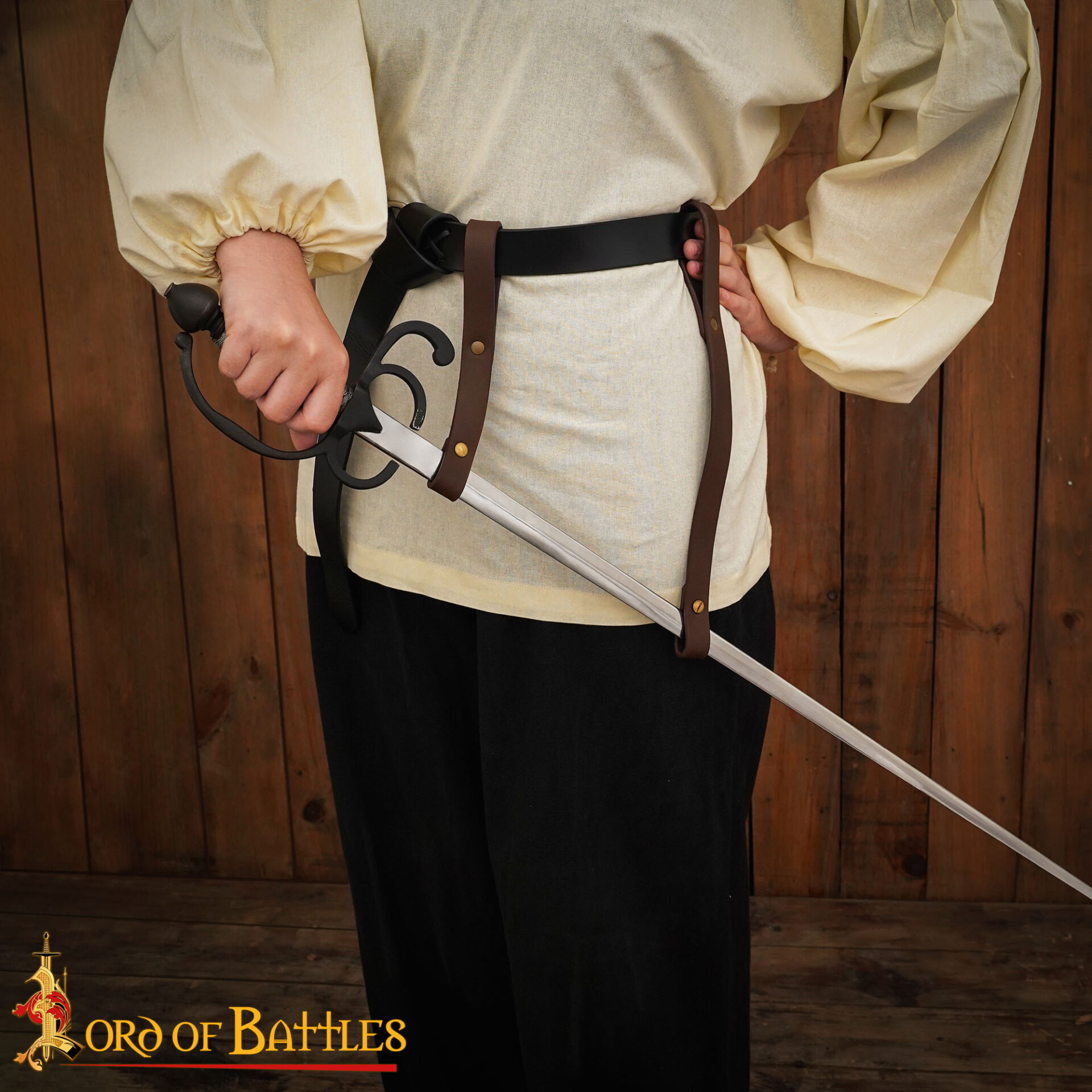 16th Century Brown Leather Sword Hanger-26201CBR 1