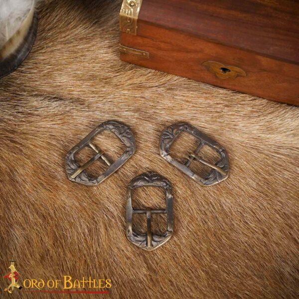 Medieval Fantasy Antique Brass Belt Buckles Set of 3