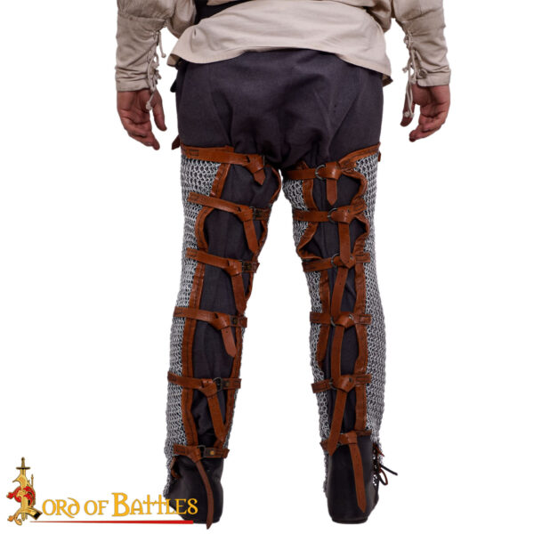 Round Ring Chainmail Leggings Chausses Hoses, Butted, ID 10 mm, Natural - Image 4