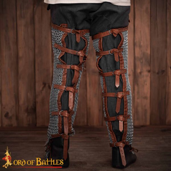 Round Ring Chainmail Leggings Chausses Hoses, Butted, ID 10 mm, Natural - Image 7