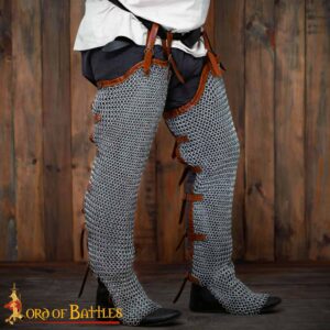 Round Ring Chainmail Leggings Chausses Hoses, Butted, ID 10 mm, Natural