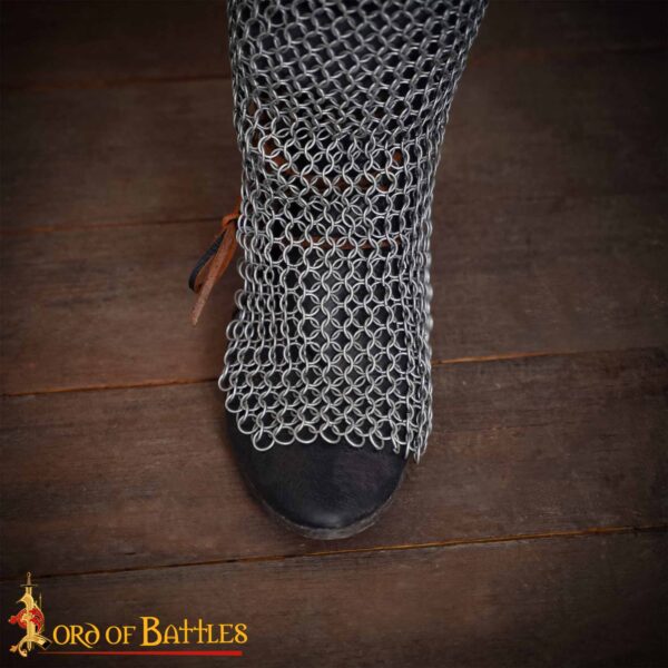 Round Ring Chainmail Leggings Chausses Hoses, Butted, ID 10 mm, Natural - Image 6