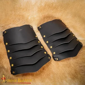 Viking-Inspired Leather Pauldrons with Brass Rivets | Medieval LARP & Stage Shoulder Armor