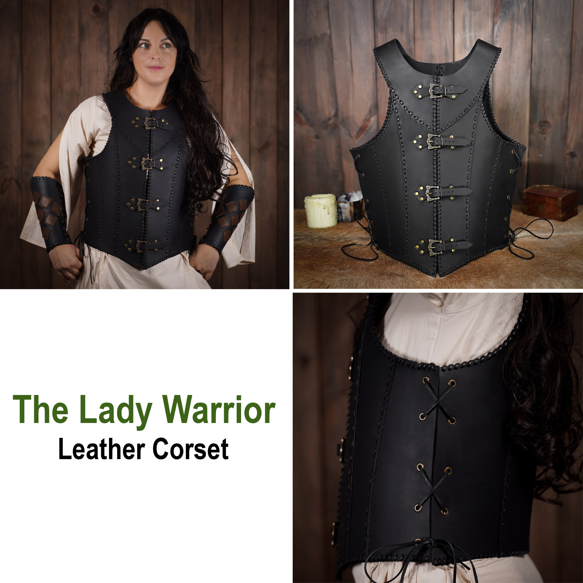 Lady Warrior Leather Corset - LORD OF BATTLES