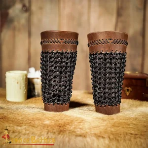 Leather Arm Bracers with Chainmail