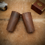 The Woodsman Leather Bracers for LARP - MedieWorld