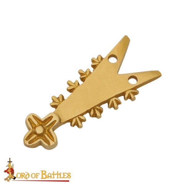 Renaissance Pure Solid Brass Belt End Chape Functional Accessory
