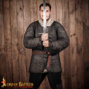 Round Ring Chainmail Hauberk Shirt, Butted, 10 mm 16 gauge, Mild Steel